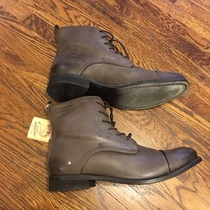 Diesel men’s boots - leather boots black / gray